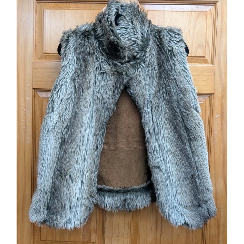 LAL LIve A Little Size XL Lined Faux Fur Brown Suede NEW Vest - Picture 6 of 12